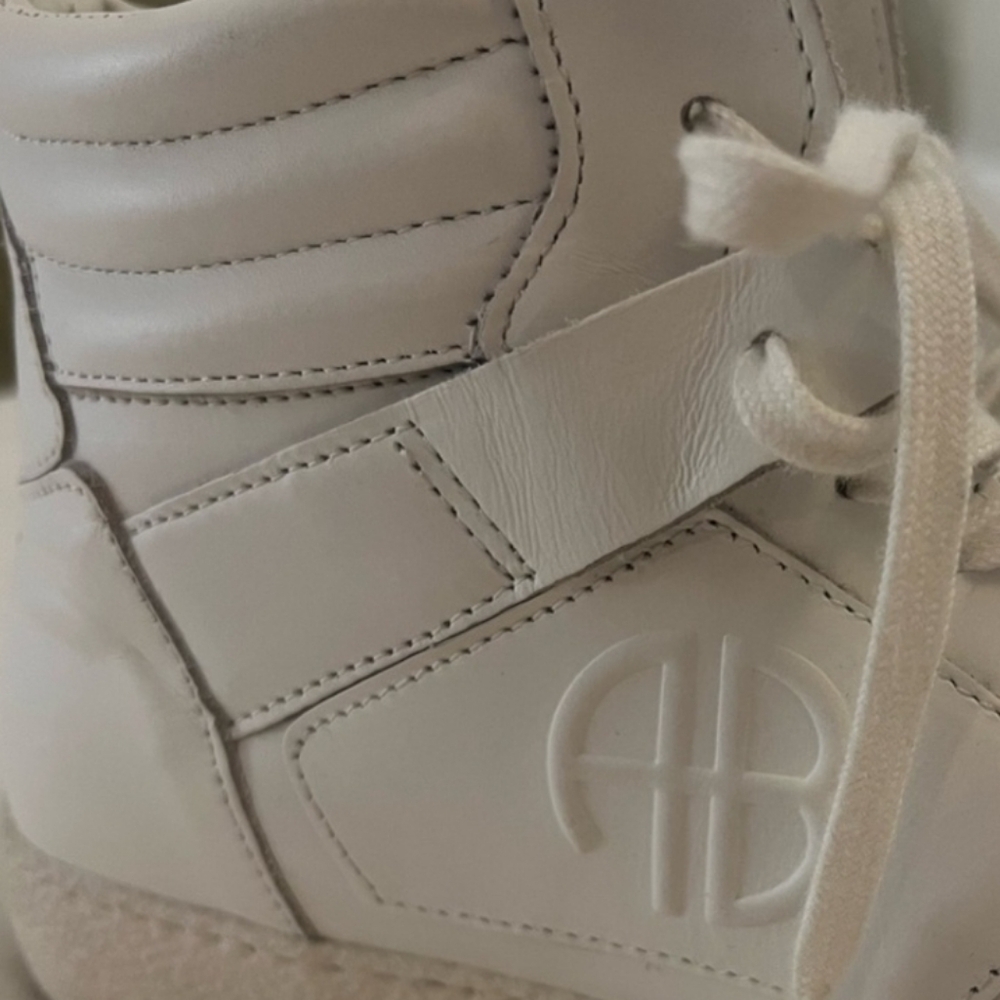 Anine Bing HAYDEN Women's White High-Top Leather Sneakers Sz 9 - Picture 9 of 9